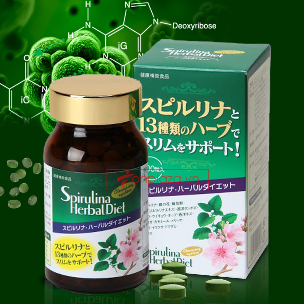 Tảo Spirulina Herbal Diet (300 viên/hộp) TC013